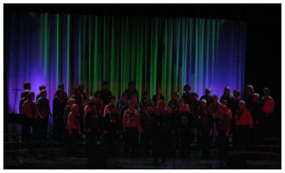 (Image: The ScotianAires in Red with a Lavender and Green
  Back Curtain)