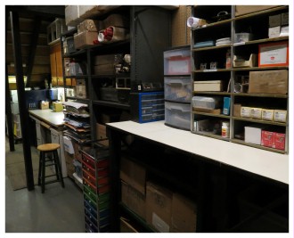 (Image: Gel and Lamp Storage with the G&L
 Bench in the Background)