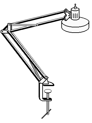 (Image Left: Fluorescent Swing-Arm Light)