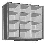 (Image Left: Old Drawers in a Pigeonhole Unit)