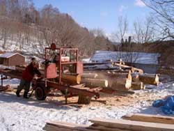 Portable saw mill at Black River