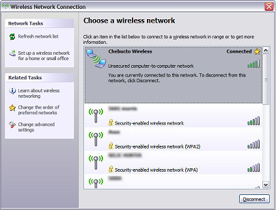 [Graphic: Chebucto Wireless Free Access connected] 