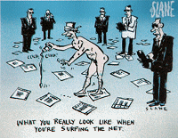 [Graphic: Chris Slane comic - Naked on the Net] 
