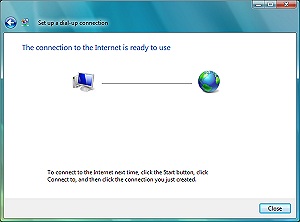 Windows Vista Dial-up setup. Click for larger version