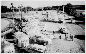 (Image: Trailers Line the Roadways into the Distance)