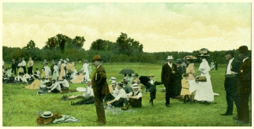 (Image: Spectators Lounge on a Grassy Area)