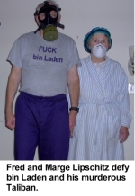 Fred & Marje Lipschitz masked against anthrax