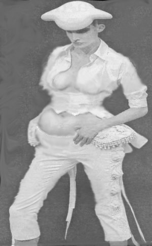 Pregnant Model in Bullfighter Costume