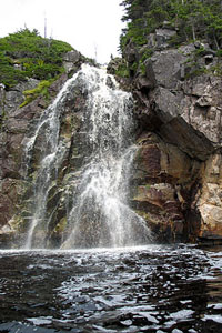 Waterfall at head of Sam Hitche's Harbour