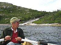 Rowing into Morgan Arm Falls