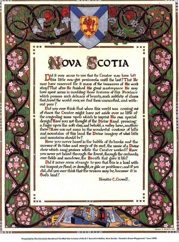 Nova Scotia is God's land