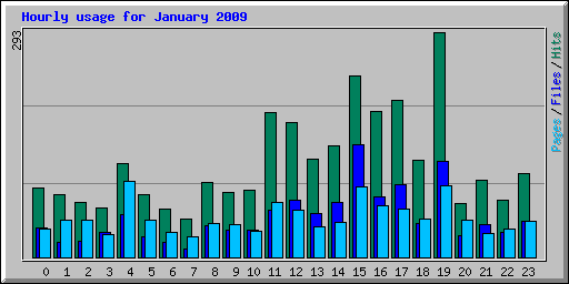 Hourly usage for January 2009