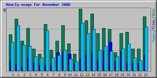 Hourly usage for November 2006