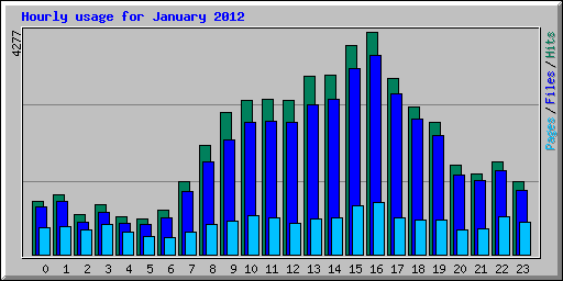 Hourly usage for January 2012