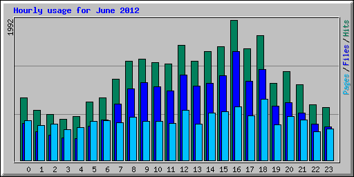 Hourly usage for June 2012