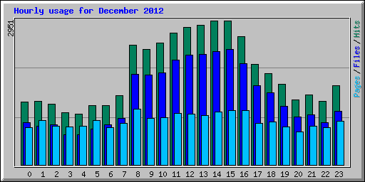 Hourly usage for December 2012