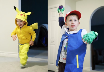 Alex and Andrew as Pokémon characters for
                 Hallowe'en