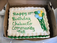 [Photo: The tenth anniversary cake.] 