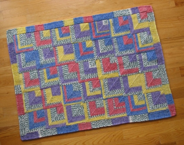 Domino Blanket knit in Opal sock yarns.