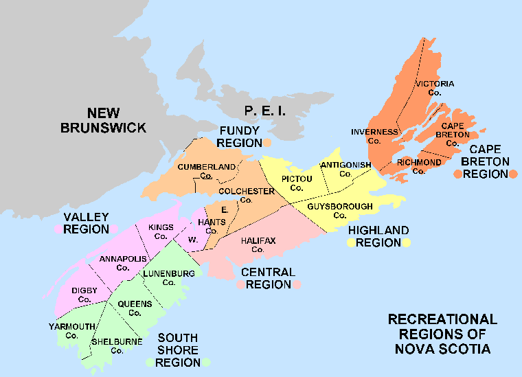 Recreational Regions of Nova Scotia