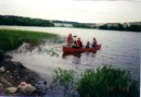 Summer 2002 Biology students of Dalhousie University surveying the macrophytes at Russell Lake