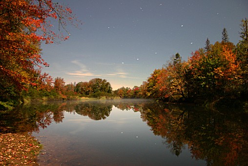 The Musquodoboit River at night