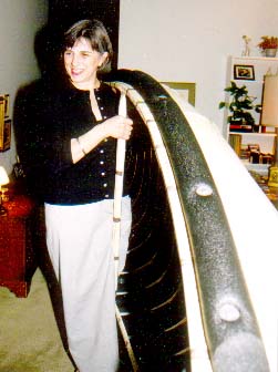 [Colleen carrying canoe]