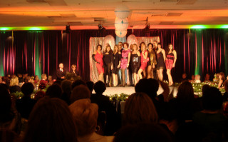 (Image: Models Pose on the Runway in front of a Brightly
  Lit Curtain)