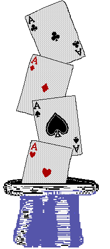 (Image Left: Cards Falling into a Hat)